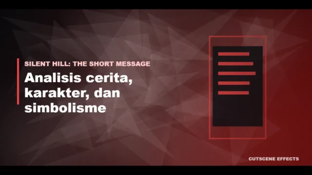 Ilustrasi analisis cerita Silent Hill: The Short Message dengan kabut dan bunga sakura merah