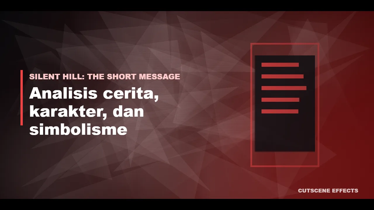Ilustrasi analisis cerita Silent Hill: The Short Message dengan kabut dan bunga sakura merah